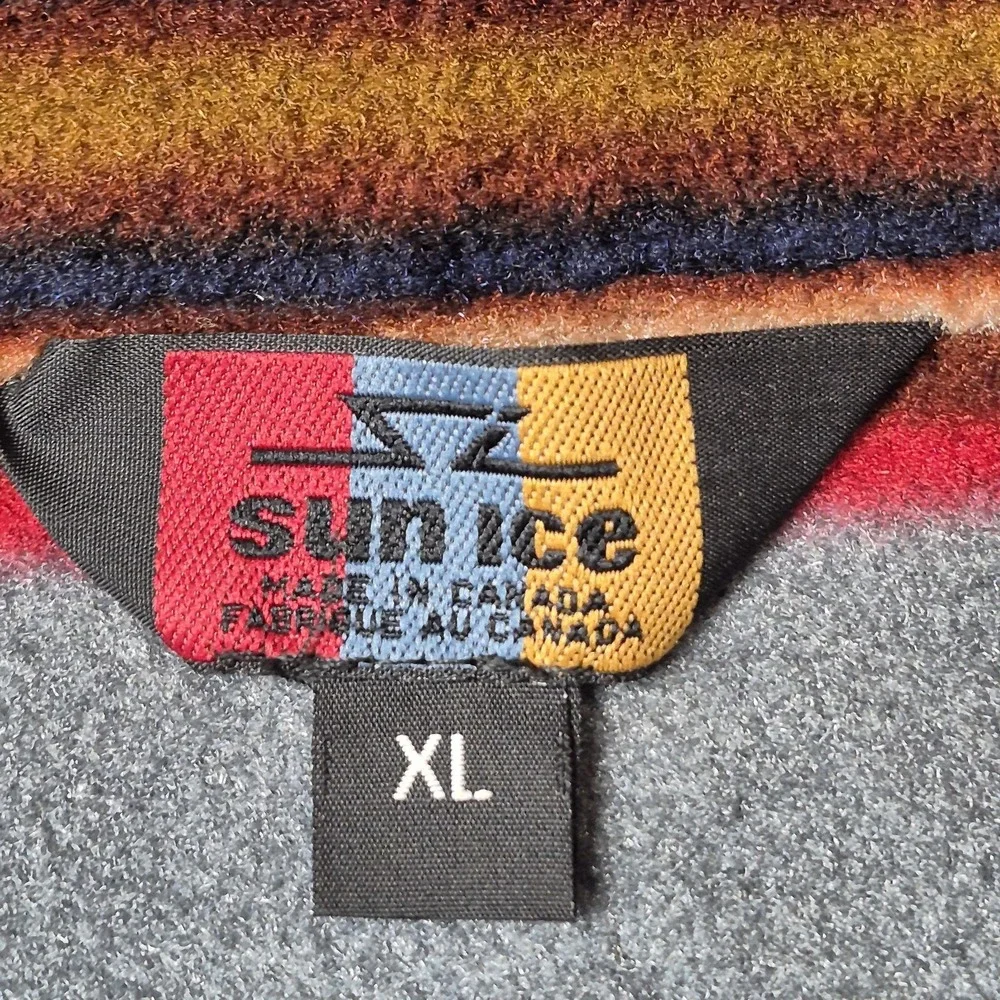 VTG Sun Ice Men's XL Polartec Fleece‎ Pullover Southwest Striped Aztec